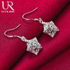 925 Sterling Silver Hollow Star Pendant Piercing Earrings Fashionable Wedding Jewelry