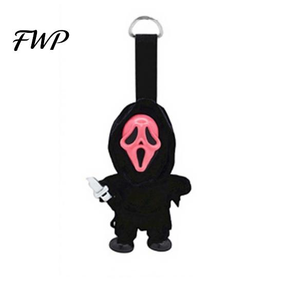 Durable Metal Ring Keychains Halloween Ghost Keychain, Plush Spooky Skull Doll Bag Charm for Novelty Hanging Decoration Backpack, Purse, Keys,