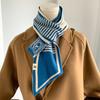 New Korean Version of Knitted Wool Double-sided Two-color Classic Striped Scarf Student Decoration Warm Lazy Scarf