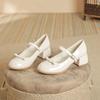 Mary Jane Pumps for Women Round Toe Low Block Heel Pumps With Ankle Straps Women's Casual Comfort Chunky Heels Mary Janes Wedding Party Dressy Shoes
