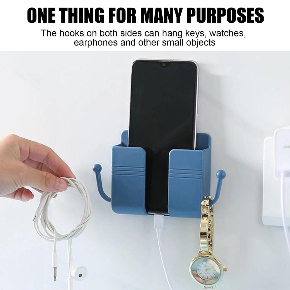 Настенный органайзер для телефона, коробка, держатель для телефона, крючки для кабелей, хранилище для пульта дистанционного управления, подставка для телефона