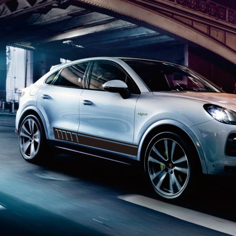 Car Side Skirt Body Under Strips Decal Stickers Vinyl Door Side Stickers for Porsche Cayenne Car Styling Accessories