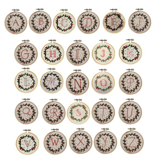 Сделай сам Вышитое Рождественское Украшение Вышивка Инициала Набор для Рукоделия Мини Рождественский Набор для Вышивания для Начинающих
