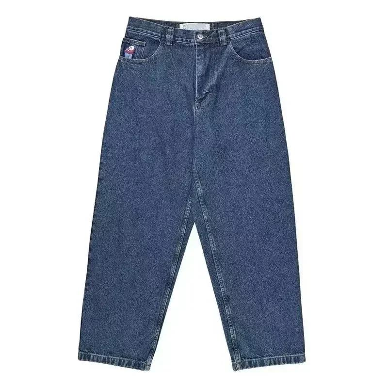 ZYLLO Harajuku Hip Hop Car1oon Y2K Big Boy Jeans Graphic Embroidery Bargy Jeans Pants High Waist Wide Leg Trouser Streetwear