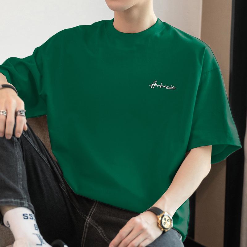 Мужская футболка с коротким рукавом из плотного хлопка плотностью 260 г в американском стиле (Модный принт лета 2025 года)