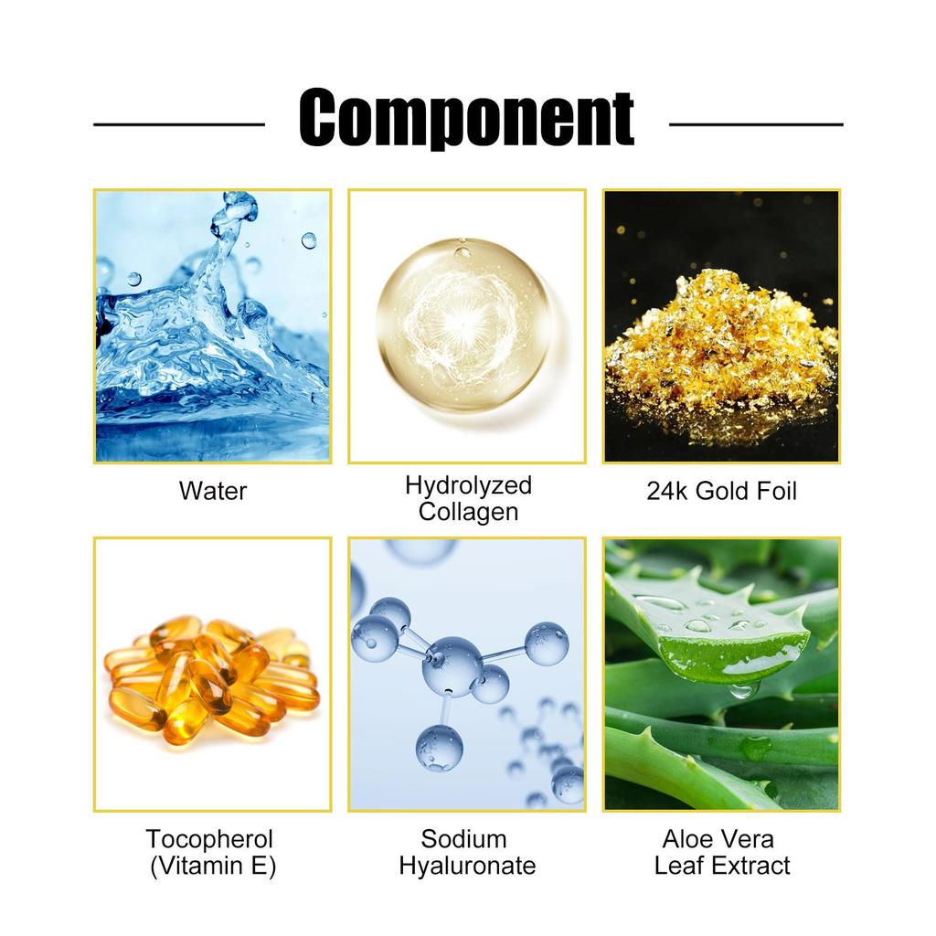 EELHOE Коллагеновые золотые патчи для глаз 12 шт. Уменьшают темные круги и отечность, разглаживают морщины и подтягивают кожу, увлажняющие патчи для глаз
