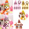 6Pcs/Set Fashion Dressing Up Stripe Knitted Puppy Costume Dog Socks Cat Clothes Pet Warm Hat Scarf