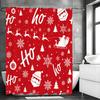 Christmas Santa Claus Elk Snowflake Shower Curtain, Bathroom Decorative Shower Curtain, Waterproof Shower Curtain with Hooks