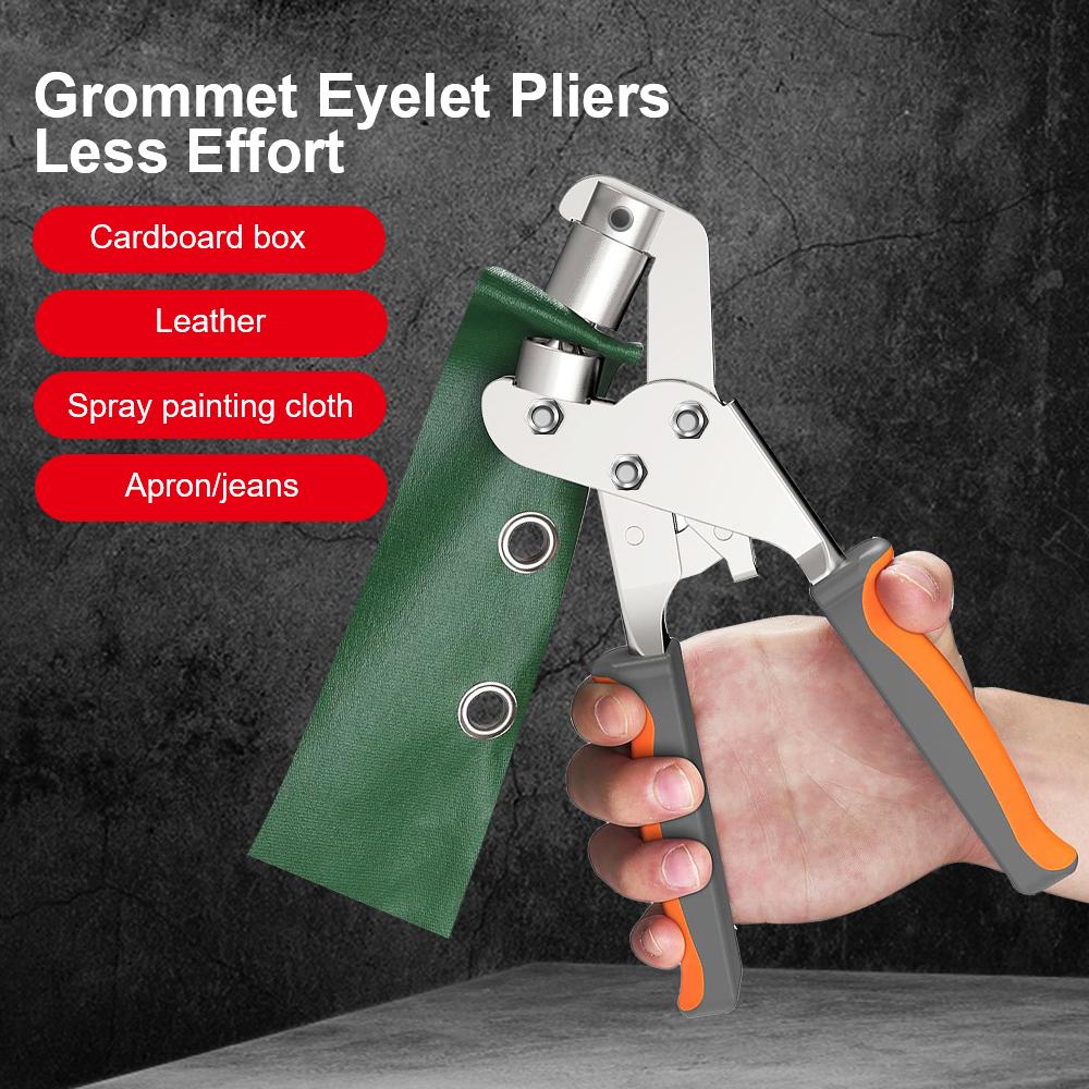 Leather Eyelet Puncher Metal Air Hole Rivet Plier Eyelet Installation Tool Grommet Eyelet Plier Kit Handheld Hole Punch 3/8 Inch 10mm
