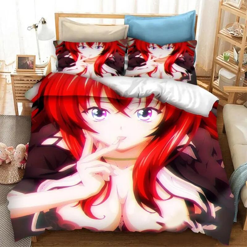 Anime High School DxD 2_3PCS Bedding Set Duvet Cover Bedroom Comforter Covers Single Twin King _Size Quilt Cover Home Textiles