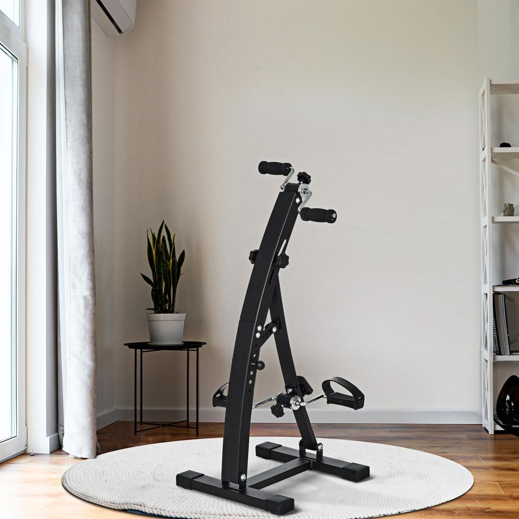 Stationary bike pedal exerciser arm leg rehabilitation 40L x 42.5W x 100H cm adjustable handlebar height black