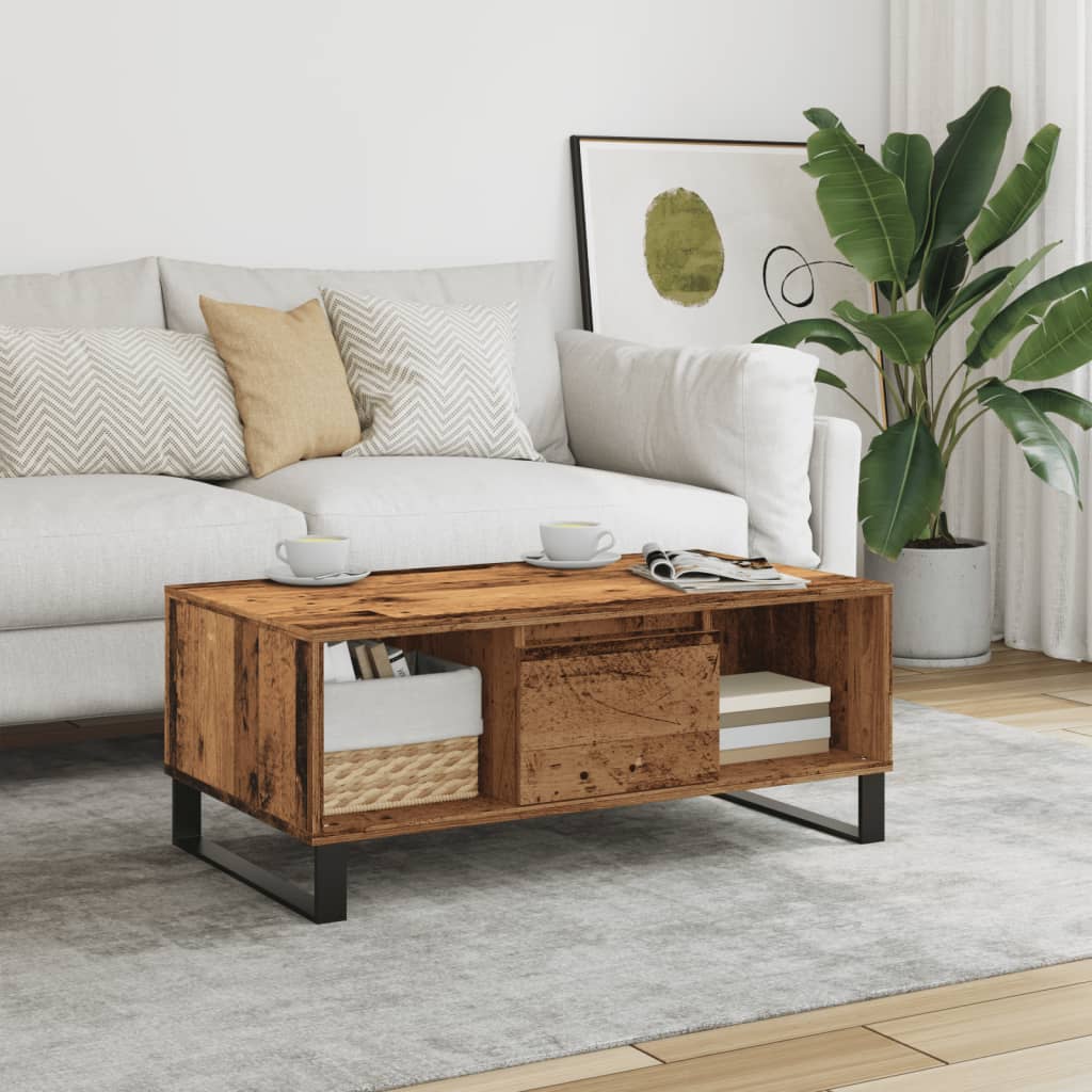 Vidaxl Stolik Kawowy, Stare Drewno, 90X50X36,5 Cm