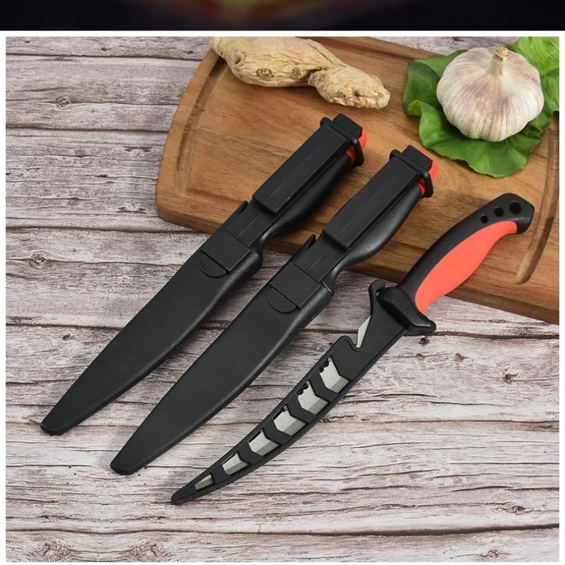 Плавающее лезвие для рыбы из нержавеющей стали, нож для рыбы, многофункциональный кухонный нож, уличный нож для рыбы, зубчатый нож с чехлом