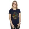 HARRY POTTER Женская/женская хлопковая футболка с гербом Хогвартса