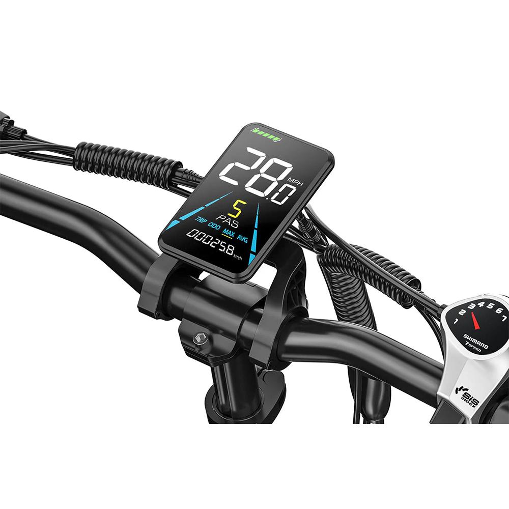 Электровелосипед Vitilan U3 с мотором 750 Вт, колеса 20"x 3" CHAOYANG с защитой от проколов, широкие покрышки, аккумулятор 48 В 13 Ач, для взрослых, 7 скоростей, зеленый