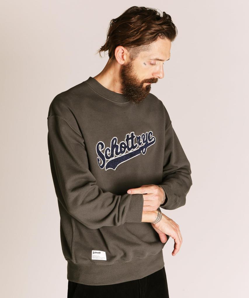Свитшот Schott SCRIPT CREW Мужской XL 410 Угольный 782-5232003