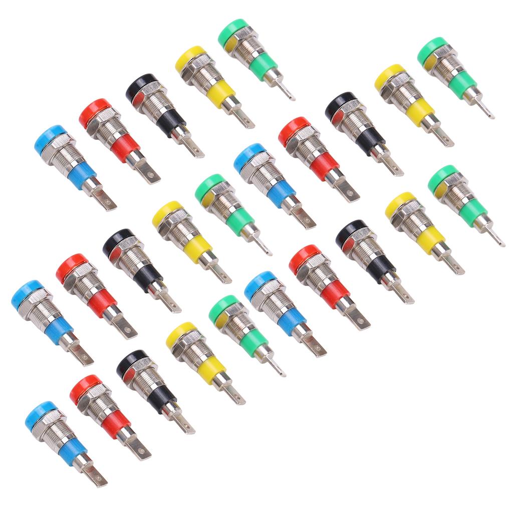 5Sets Banana Plug Stable Transmission Corrosion Resistant 4mm 5 Colors Banana Panel Terminal for Ship Computer