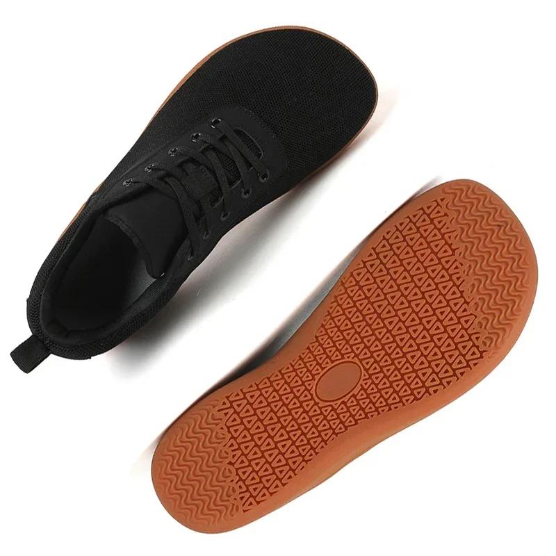 New Men's Wide Minimalist Barefoot Sneakers Unisex Minimalist Artificial Sneakers Lightweight Adjustable Slip On Walking Shoes