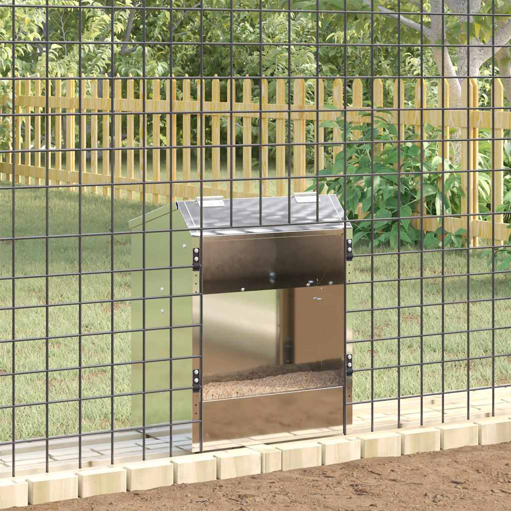 Rabbit Feeder Silver 33.5 x 25.5 x 45.5 cm Galvanized Steel