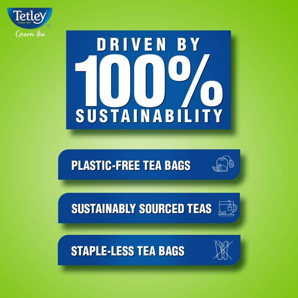 Tetley Green Tea Classic Refreshing Immune Support with Vitamin C 100 Tea Bags 140g