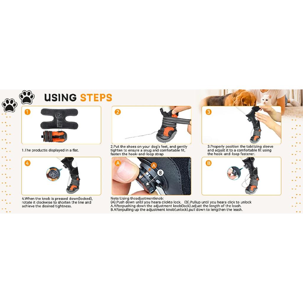 No KnucklingCorrective Dog Shoe,Drop Foot Support with Adjustable Reel, Paw Leg Brace Support - Lift Toes for Arthritis,Mobility