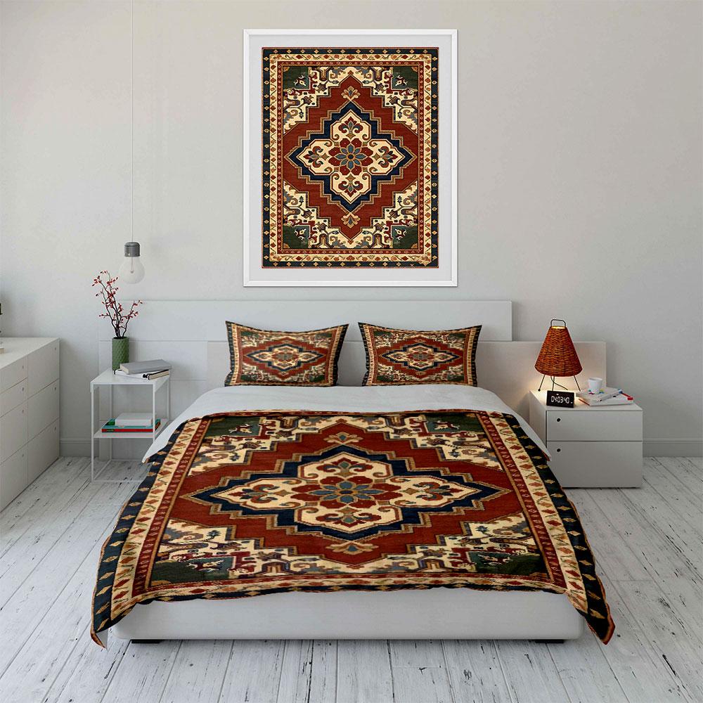 Geometric floral medallion design. Bedding sets Duvet cover sets Duvet covers Pillowcases(1 * Duvet Cover 2 * Pillowcases without duvet insert)