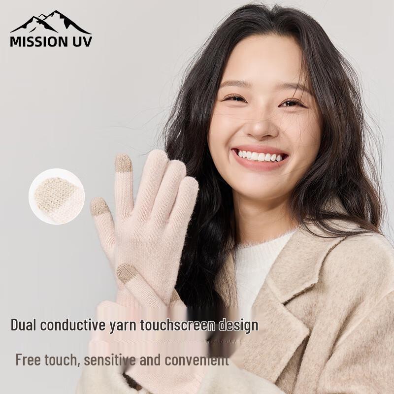 Женские утолщенные шерстяные вязаные перчатки MISSION UV