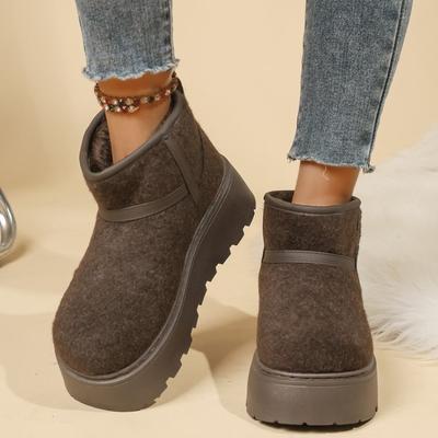 Зимние новые ботинки-дутики с большой головой на толстой подошве, утолщенные хлопковые ботинки-хлебцы, теплые ботинки для снега