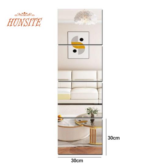 4 шт. полноразмерная наклейка на зеркальную плитку, самоклеящаяся, водонепроницаемая