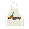 Кухонный фартук с принтом таксы для мужчин и женщин, льняной фартук без рукавов с милой собакой для уборки дома, аксессуары для выпечки в кафе, нагрудник