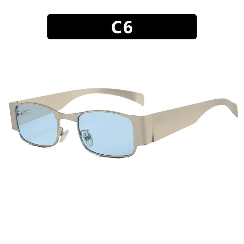 Small frame square metal sunglasses new light luxury sunglasses women anti ultraviolet Internet celebrity sunglasses