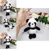 Cute Panda Plush Keychain Pendant Soft Short Velvet Cartoon Stuffed Animal