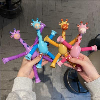 Креативные детские игрушки-жирафы на присоске, телескопические сенсорные сильфонные игрушки, антистрессовые интерактивные игрушки для родителей и детей