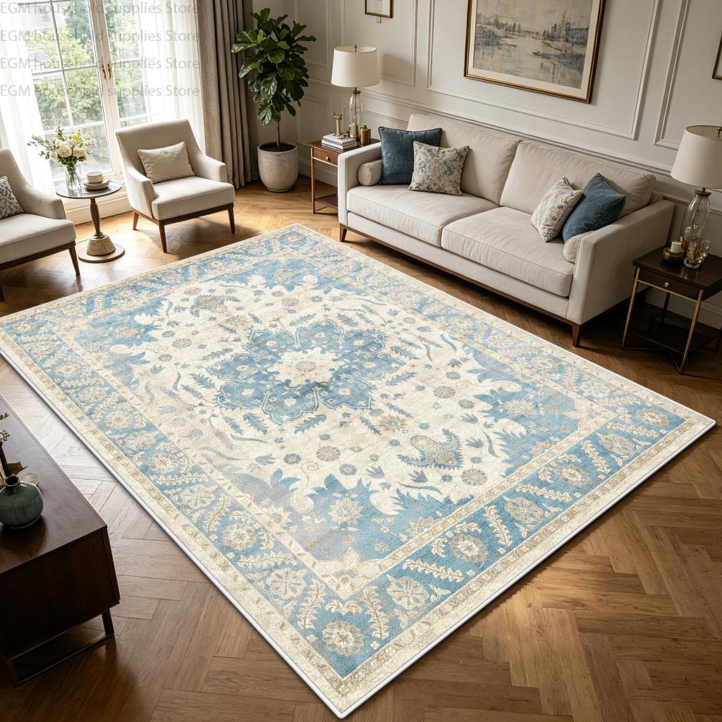 Retro Boho European Luxury Carpet Living Room Floor Mats Non-slip Washable Bedroom Lounge Decoration Home Large Rug izable