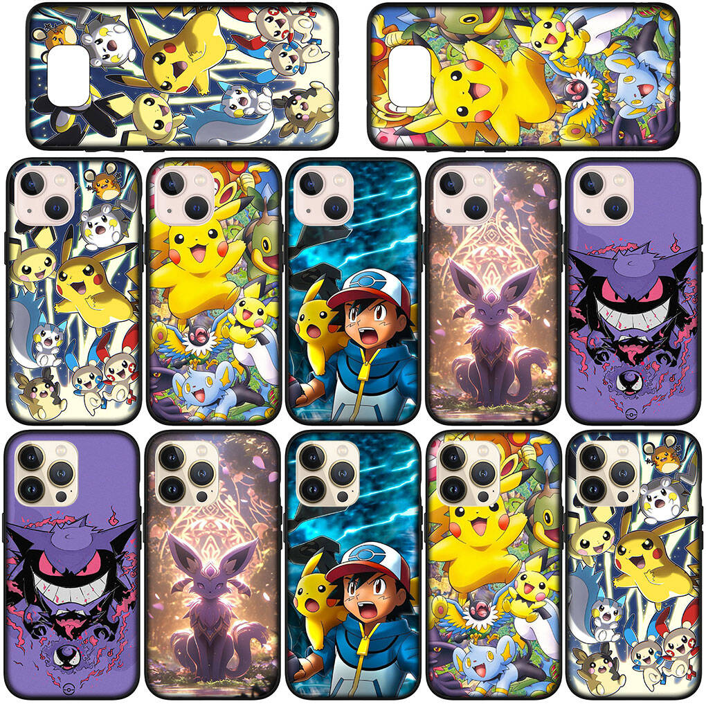 Phone Case for iPhone 17 16 15 Plus Xiaomi Poco F8 F7 X7 X6 M8 C85 C75 Redmi Note 14 12 11 13 Pro Max A4 14C 13C 15C Poster Pokemon GO Pikachu Cover