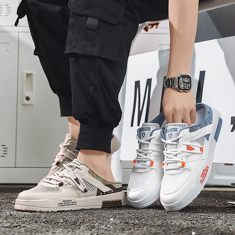 Мужская спортивная обувь Летние мюли с открытой спиной Повседневные сандалии Кроссовки Сабо Студенческие тапочки больших размеров