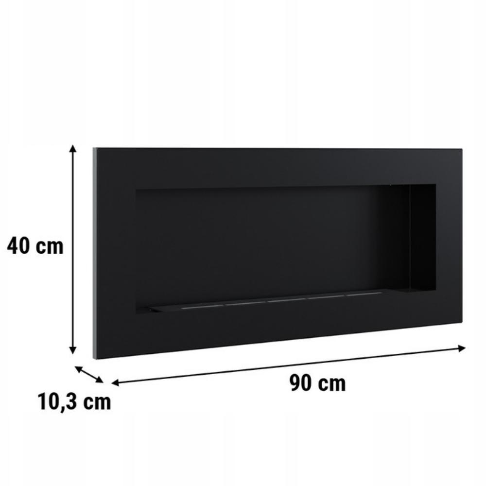 Wall Mounted Bioethanol Fireplace DELTA SLIM Black TÜV 
