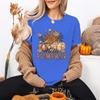 Футболка Hello Pumpkin FeУнисекс Хэллоуин Осень Леопард Тыква Кокетка Бант Графические Футболки Жуткий Сезон Футболка с коротким рукавом Топ