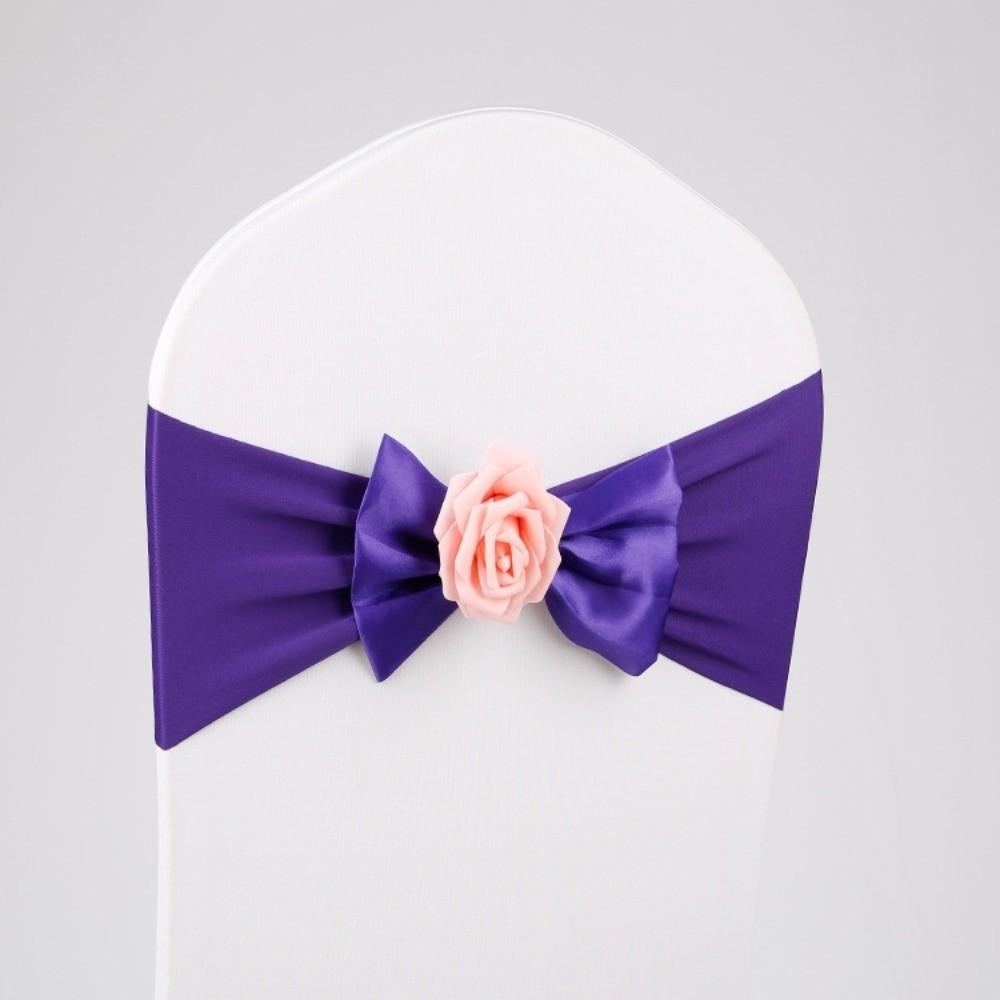 2pcs Vintage Satin Chair Sashes Band Reusable Chair Back Flower Durable Chair Bow Tie Wedding