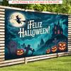Party Backdrop Halloween Castle Flat Spooky Pumpkin Graveyard Event Backdrop Decoration Outdoor Party Decor