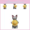 Resin Standing Cat Holding Straw Hat Ornament For Home Decor And Photography Props