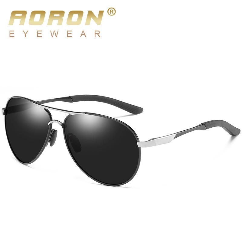 aoron Fashion Polarized Sunglasses Metal Frame Sun Glasses Driver Driving Glasses UV400 Anti-glare Eyewear for Men Women