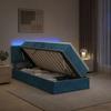 LED Storage Bed with Mattress Dark Blue 100 x 200 cm Velvet