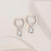Silver S925 Moissanite Emerald Cut 4*6mm 0.8CT Wedding Earrings Fashion Exquisite Women's Pendant Earrings Engagement Jewelry