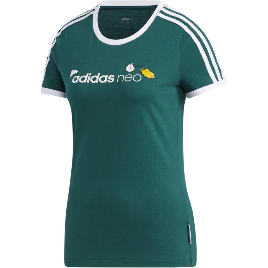 adidas Влагоотводящая футболка с круглым вырезом и коротким рукавом, женские топы, зеленый цвет GP5903