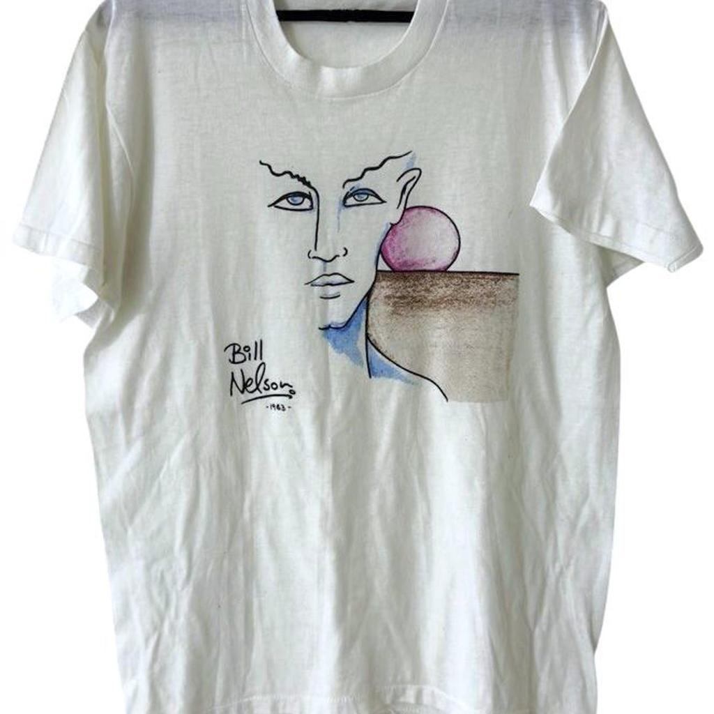 Vintage 80's 1983 BILL NELSON new wave synth pop Tour Concert Promo t Shirt and kids shirt Be Bop Deluxe Red Noise
