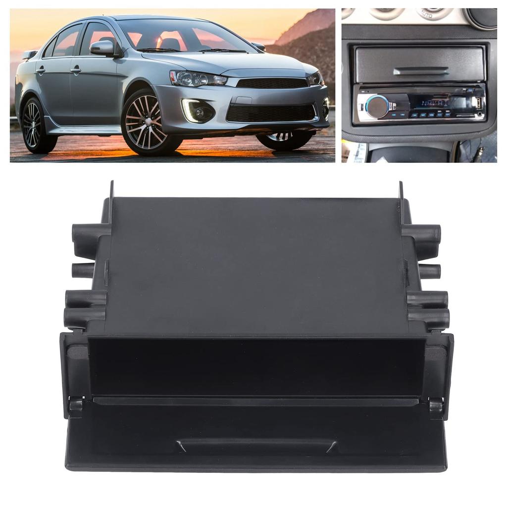 Car Stereo Storage Box Waterproof Car Radio Pocket ABS 1DIN Sturdy and Practical Replacement for Mitsubishi