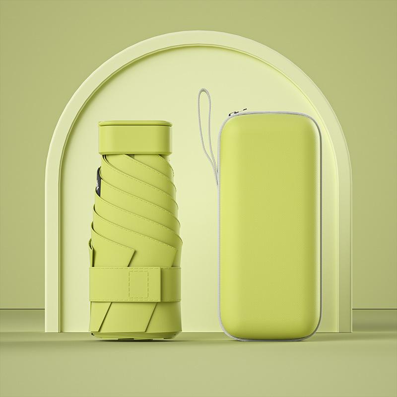 UPF50+ Mini Folding Umbrella Vinyl Small Sun Shade Umbrella Pocket Rain Travel Umbrella Ultraviolet Protection Capsule Parasol