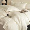 Silky Tencel Jacquard Duvet Cover Set - Luxury Summer Bedding with Bowknot Design