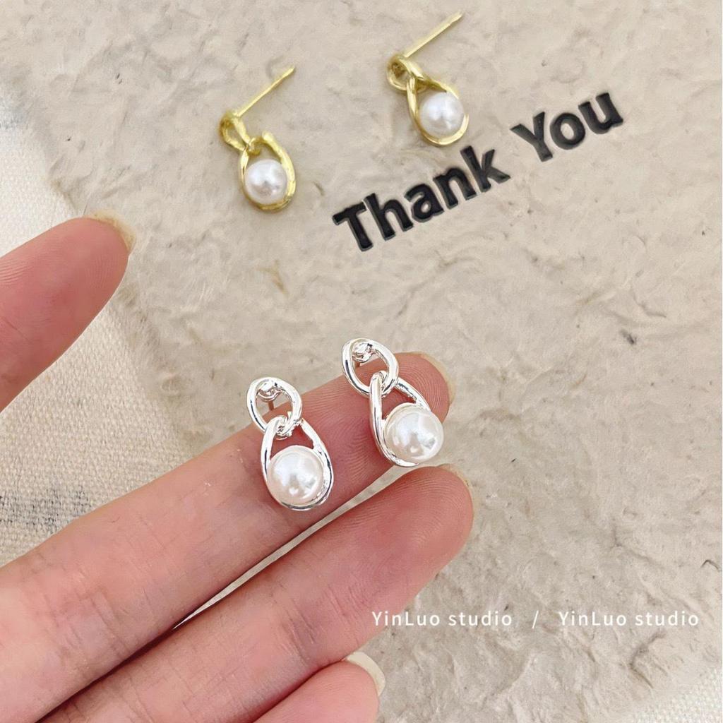 «Серьги-иглы Майяра 925»: "Янтарный жемчуг в стиле ретро для осени/зимы"